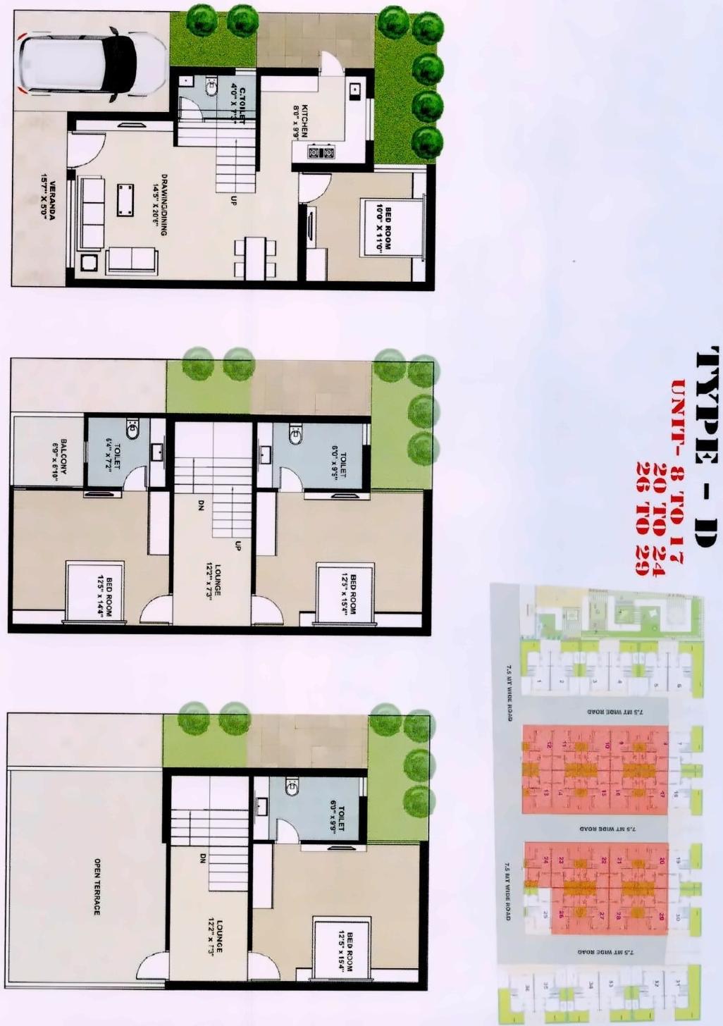 Layout of real estate project Riviera Green Bunglows located at Sanand, Ahmedabad, Gujarat