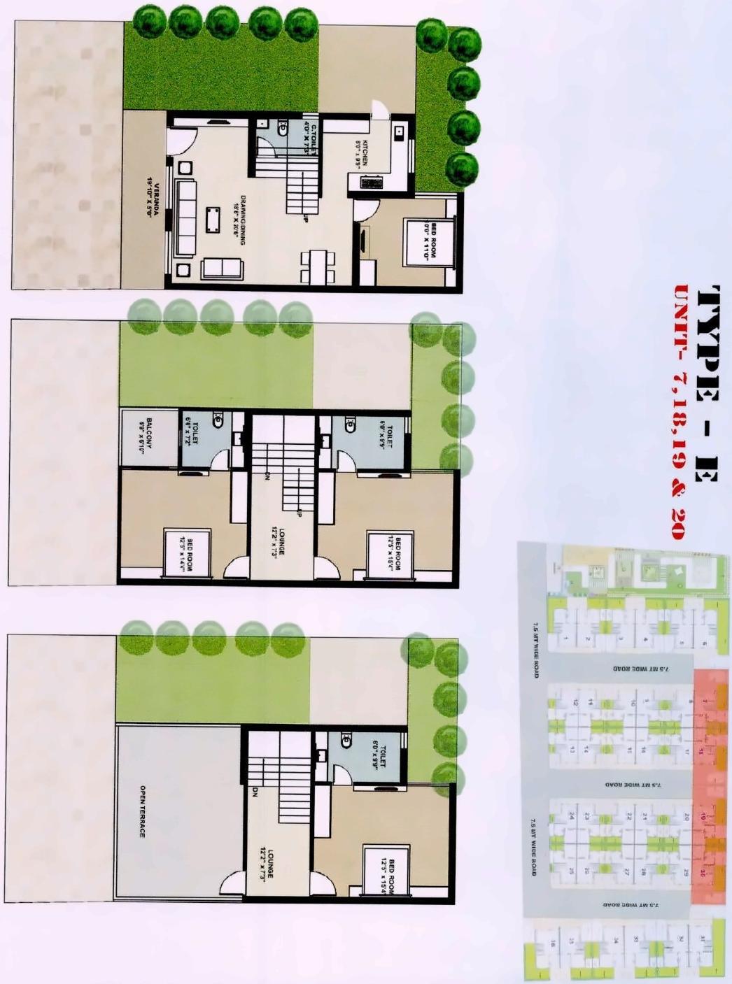 Layout of real estate project Riviera Green Bunglows located at Sanand, Ahmedabad, Gujarat