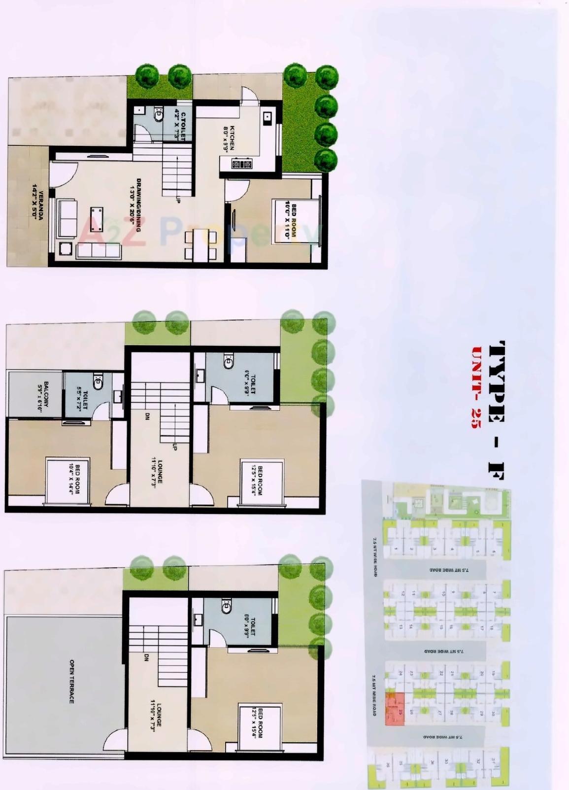Layout of real estate project Riviera Green Bunglows located at Sanand, Ahmedabad, Gujarat