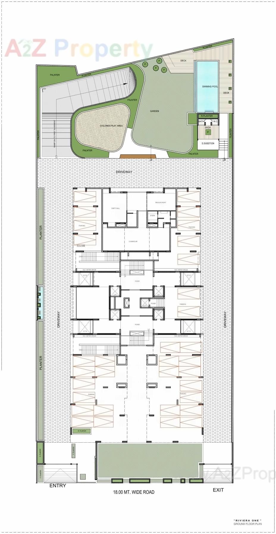 Layout of real estate project Riviera One located at City, Ahmedabad, Gujarat