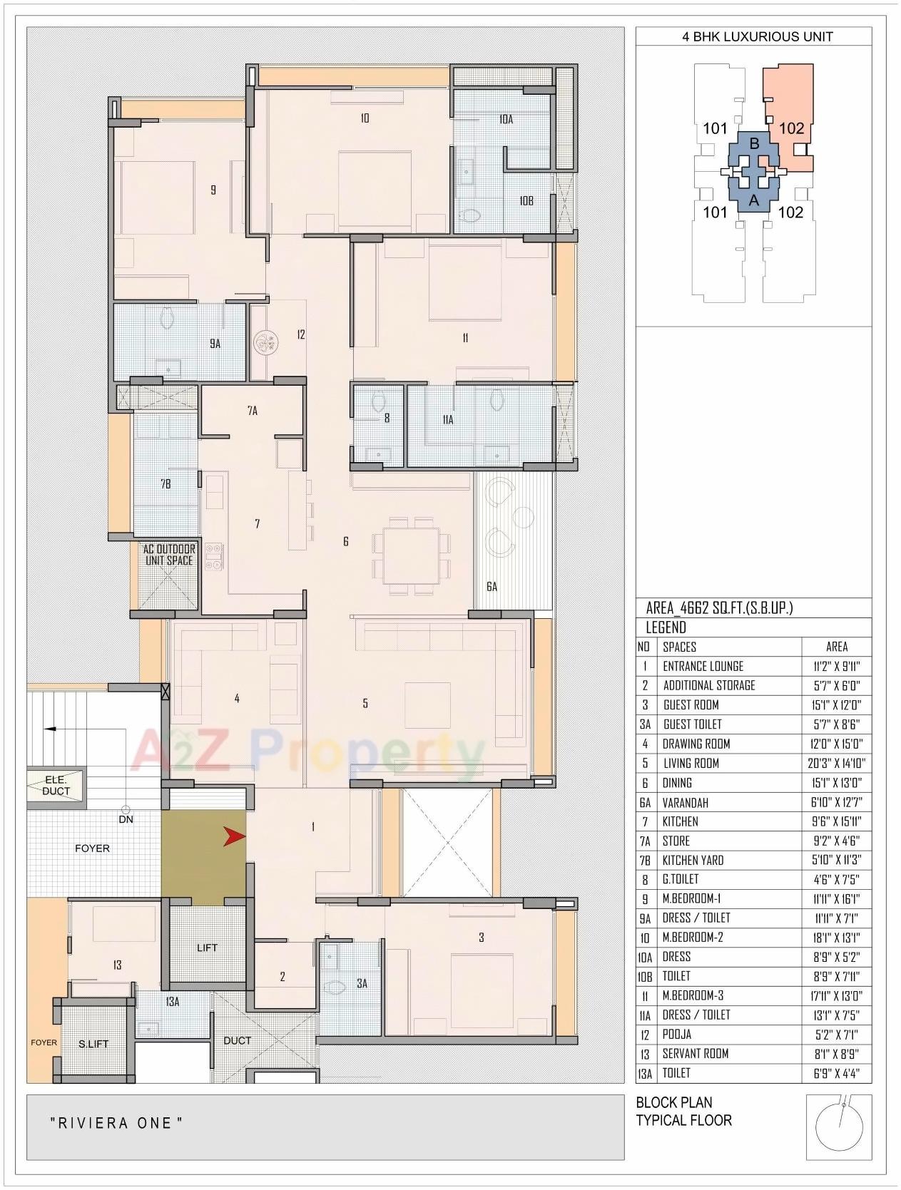 Layout of real estate project Riviera One located at City, Ahmedabad, Gujarat