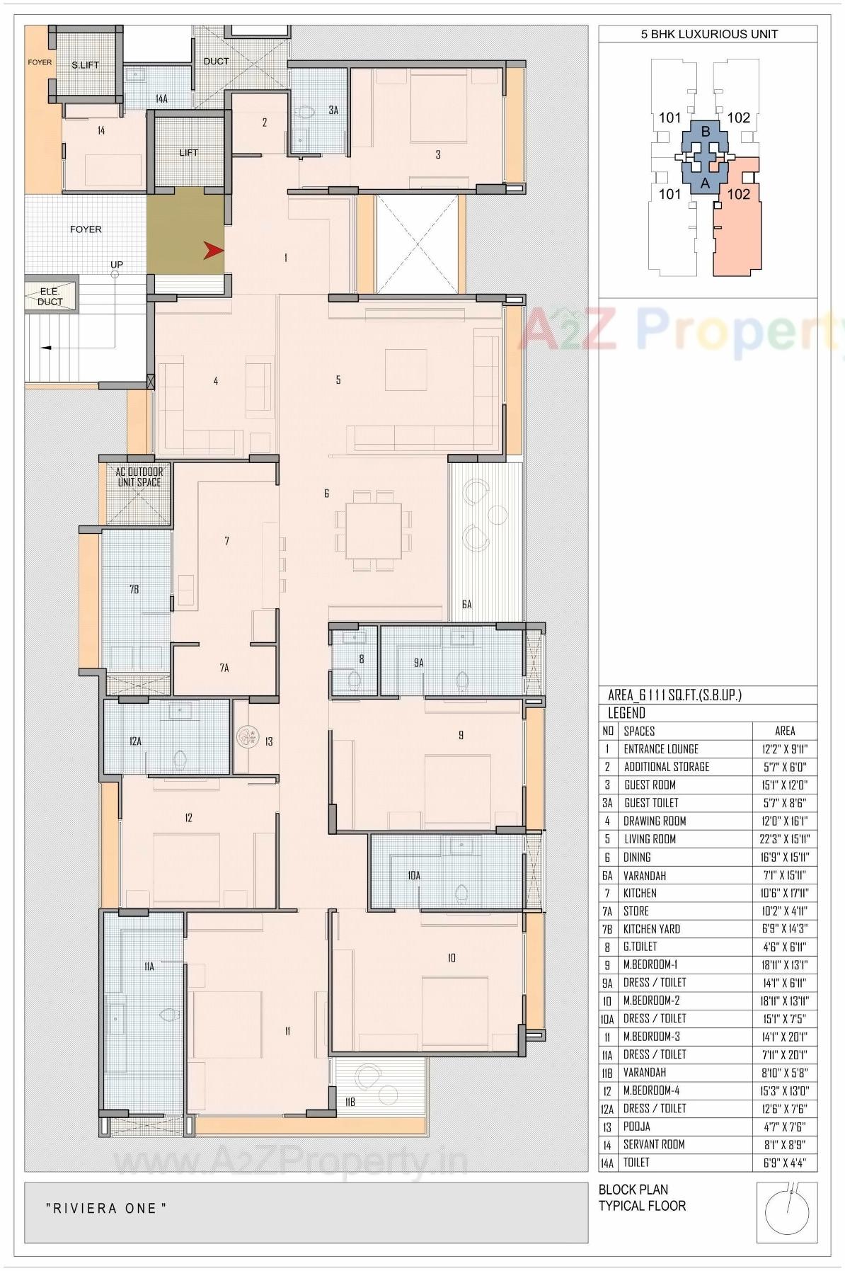 Layout of real estate project Riviera One located at City, Ahmedabad, Gujarat