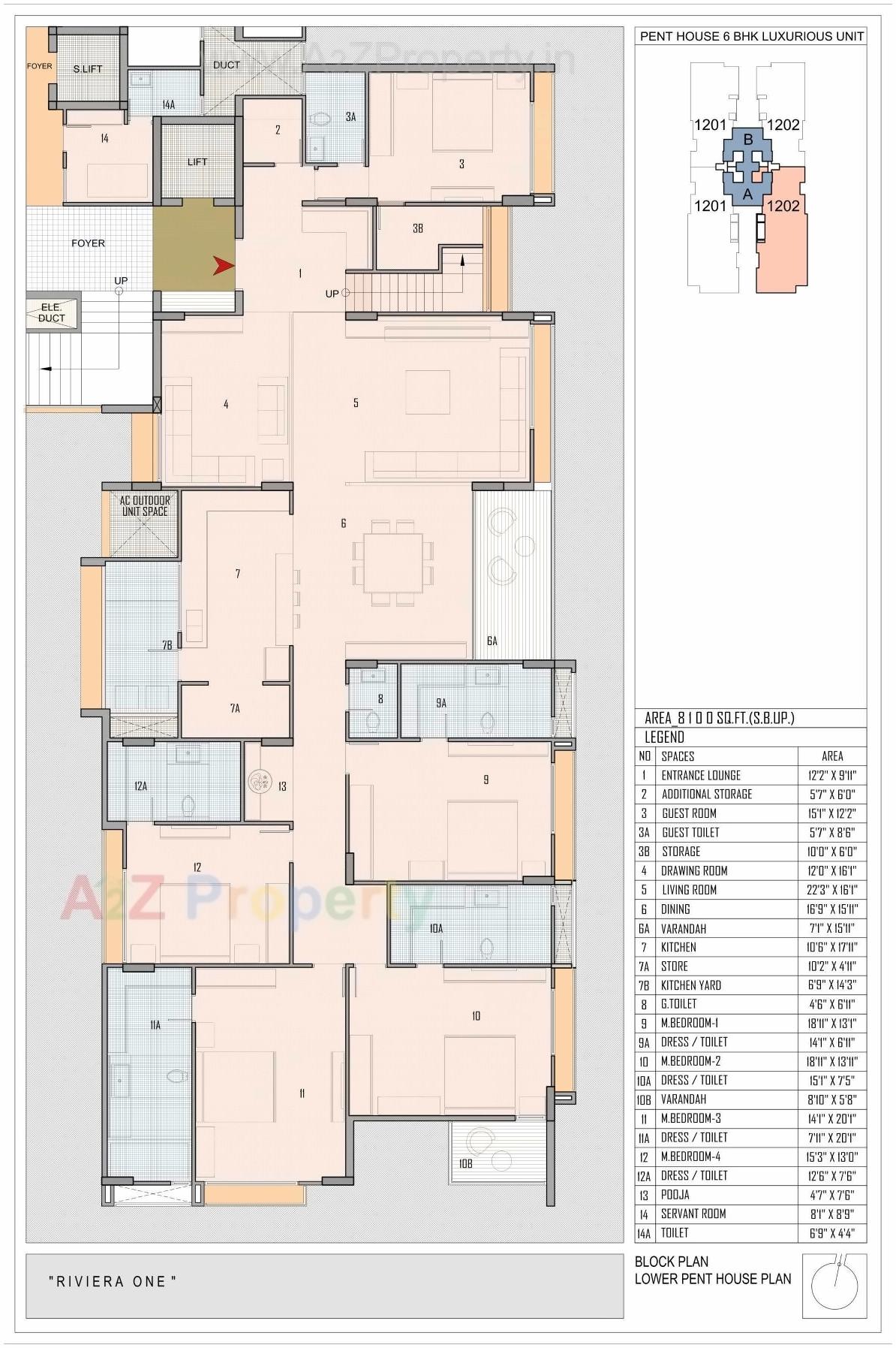 Layout of real estate project Riviera One located at City, Ahmedabad, Gujarat
