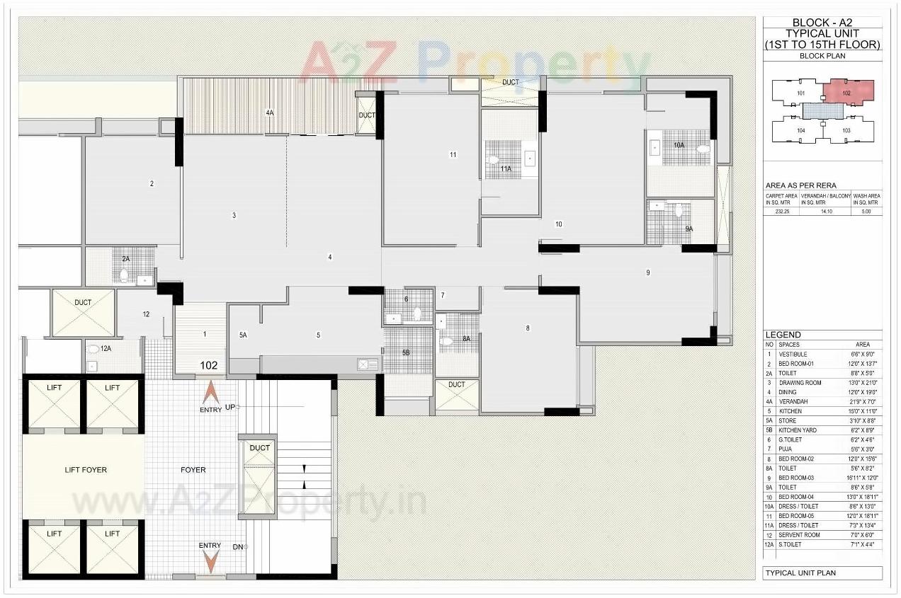 Layout of real estate project Riviera Woods located at Shela, Ahmedabad, Gujarat