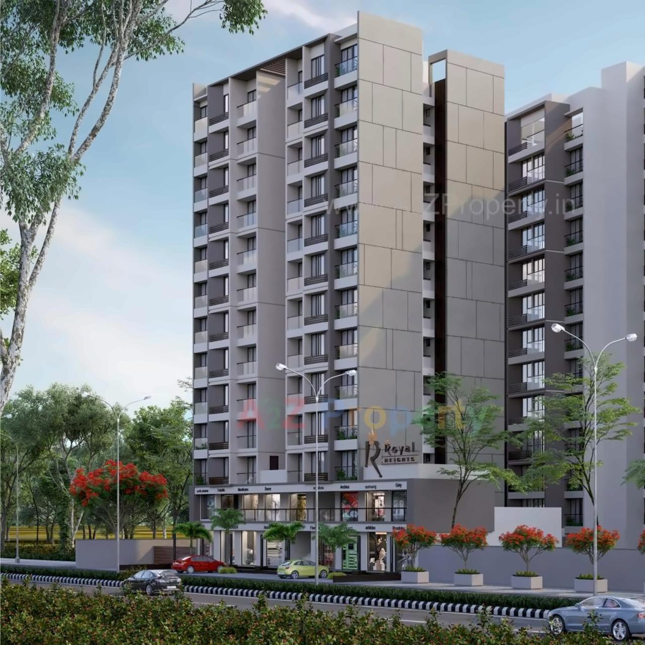 3D Elevation of real estate project Royal Heights located at Gota, Ahmedabad, Gujarat