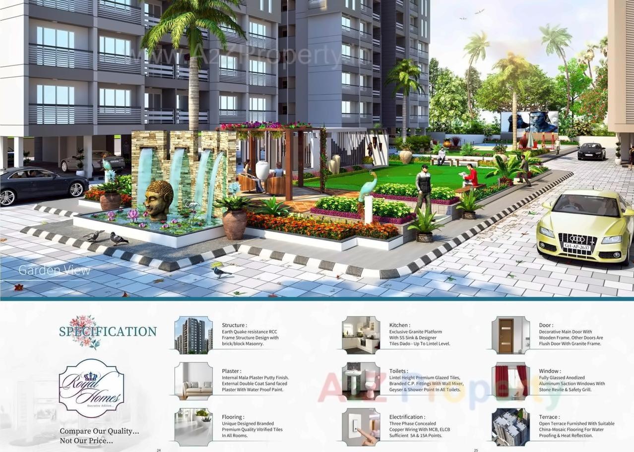 3D Elevation of real estate project Royal Homes located at Gota, Ahmedabad, Gujarat