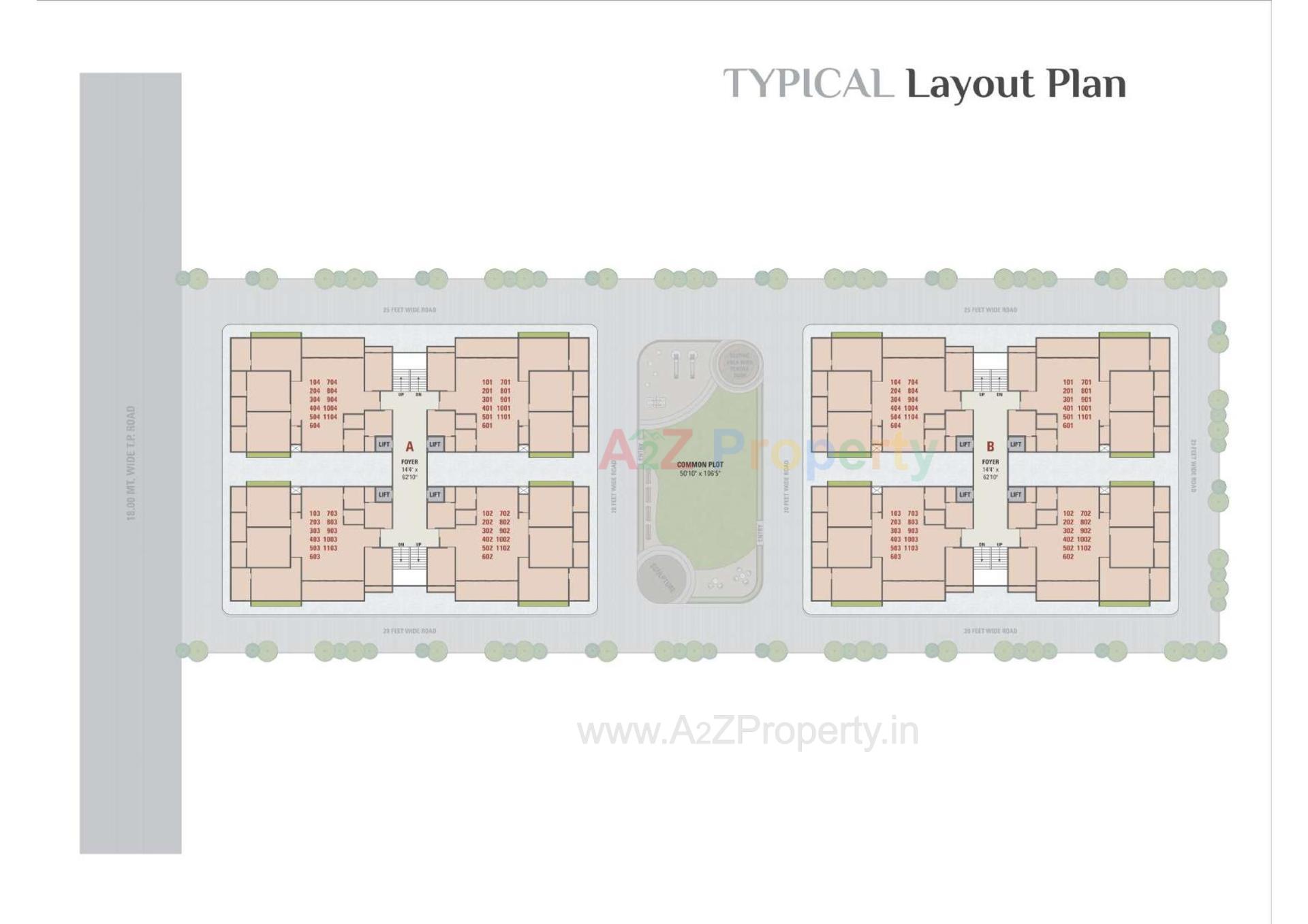 Layout of real estate project Royal Revanta located at Hanspura, Ahmedabad, Gujarat