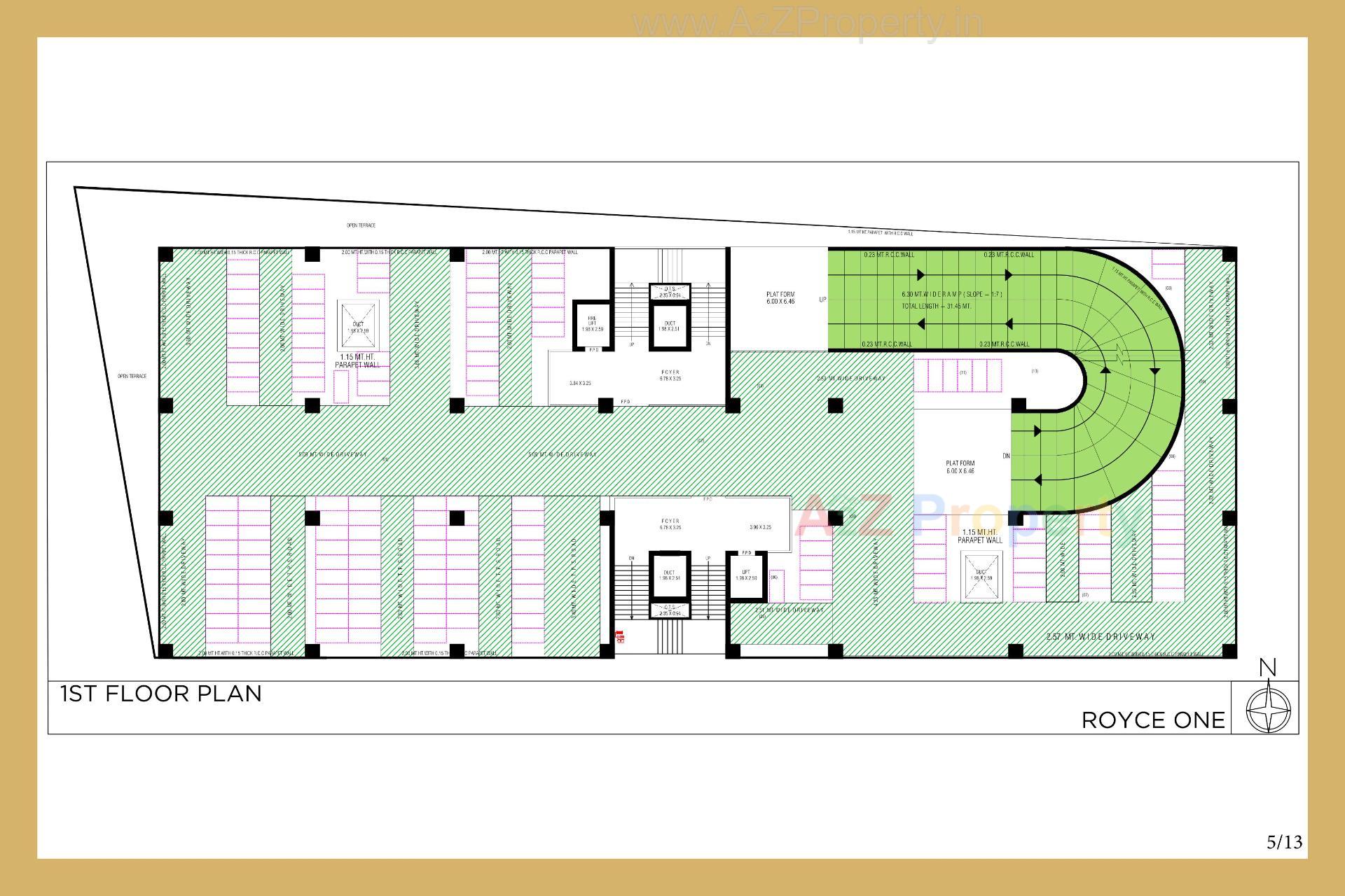 Layout of real estate project Royce One located at Bodakdev, Ahmedabad, Gujarat