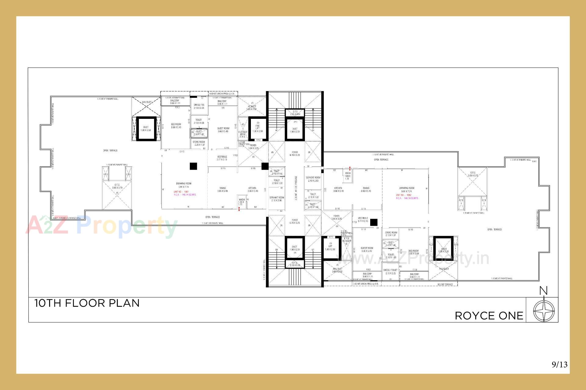 Layout of real estate project Royce One located at Bodakdev, Ahmedabad, Gujarat