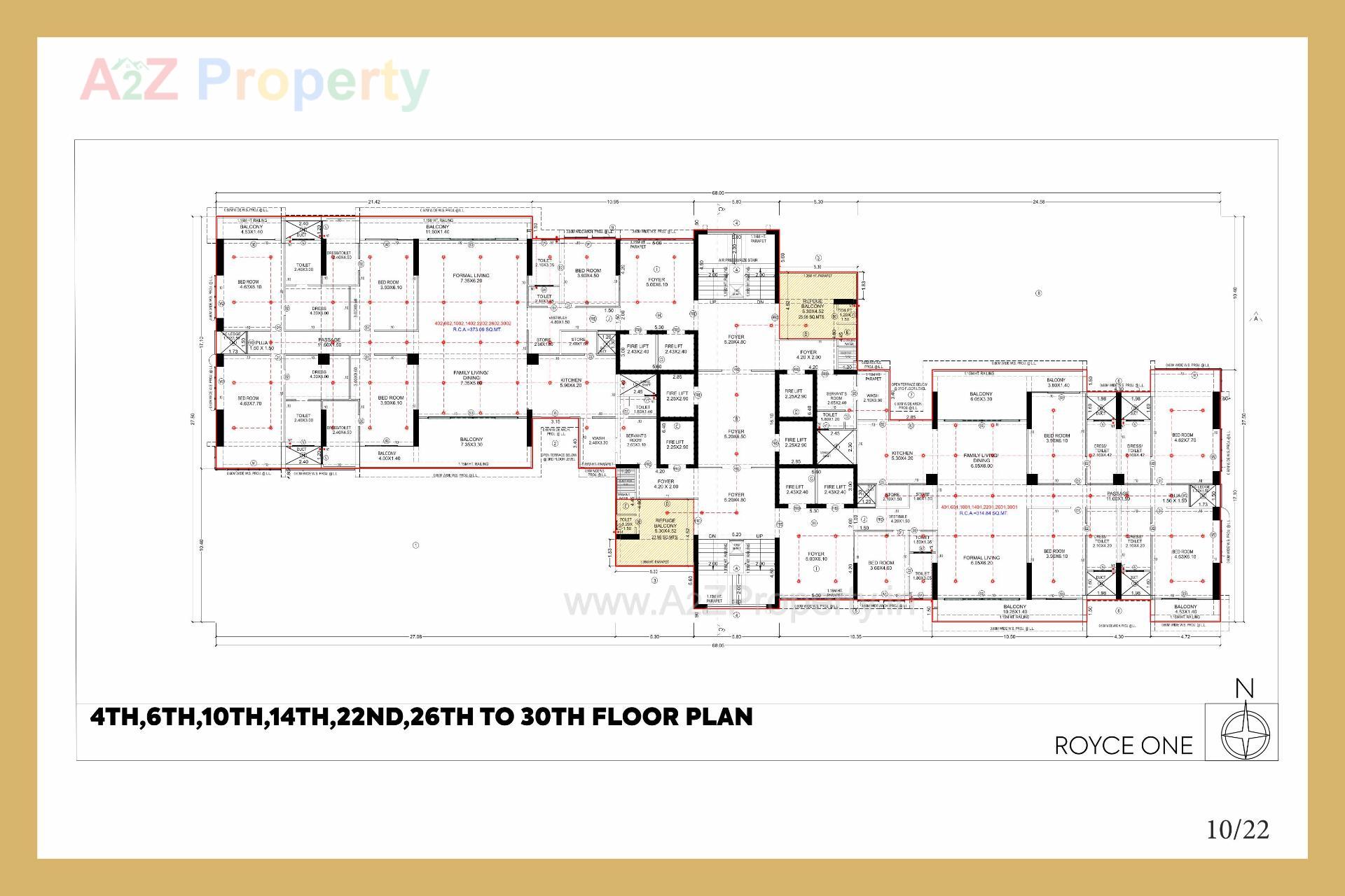 Layout of real estate project Royce One located at Bodakdev, Ahmedabad, Gujarat