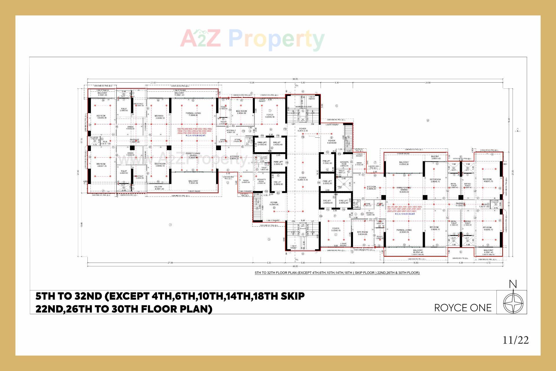 Layout of real estate project Royce One located at Bodakdev, Ahmedabad, Gujarat