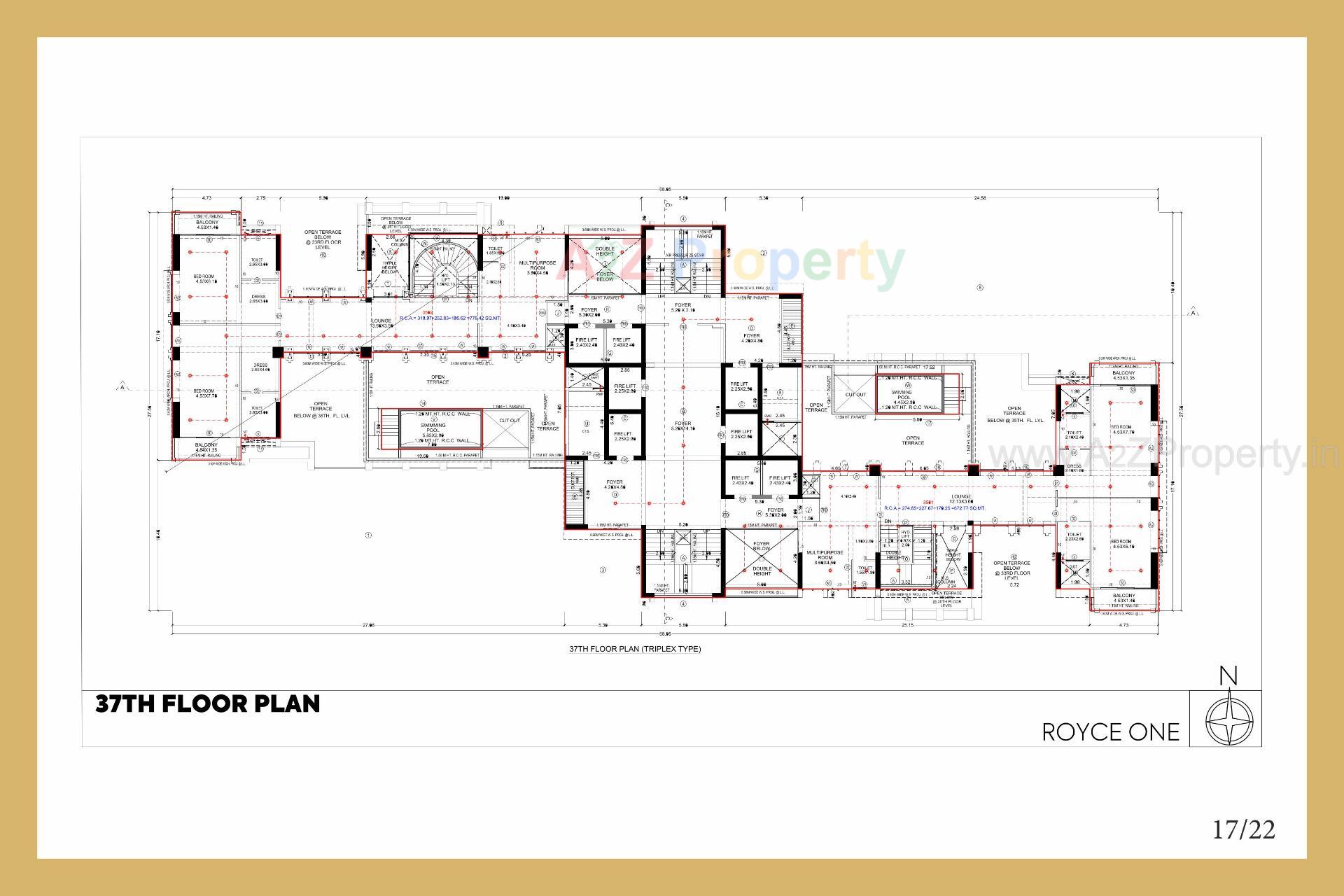 Layout of real estate project Royce One located at Bodakdev, Ahmedabad, Gujarat