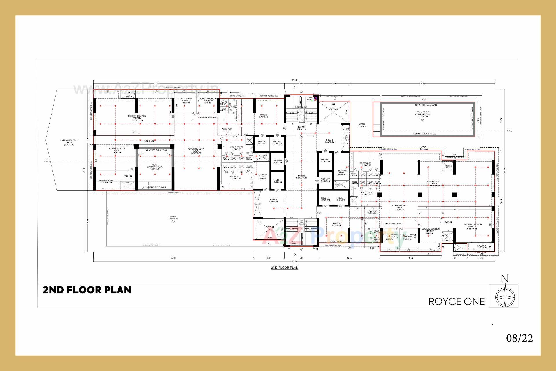 Layout of real estate project Royce One located at Bodakdev, Ahmedabad, Gujarat
