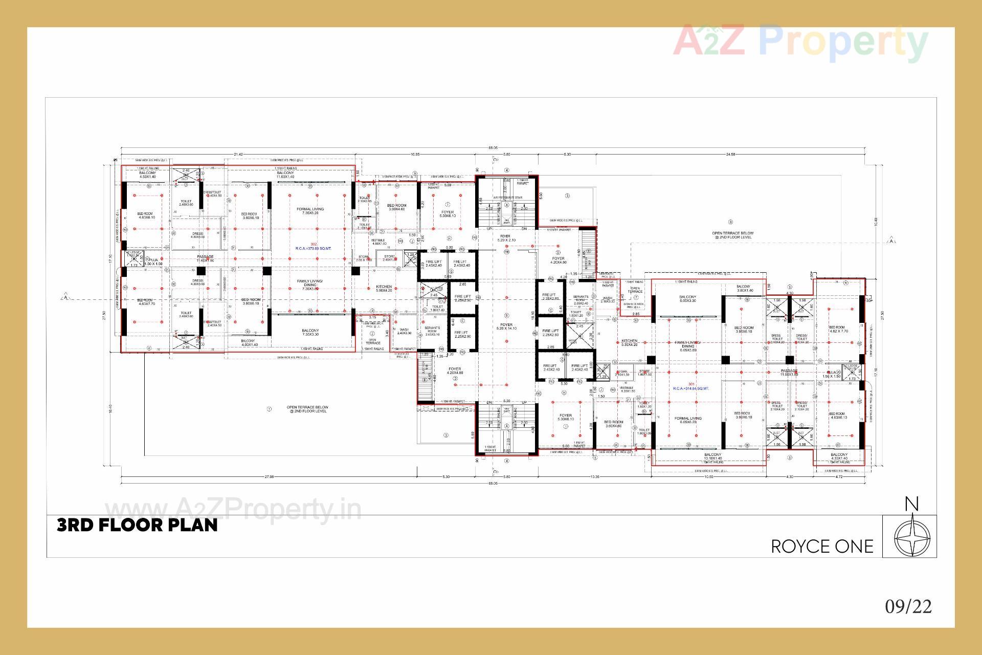 Layout of real estate project Royce One located at Bodakdev, Ahmedabad, Gujarat