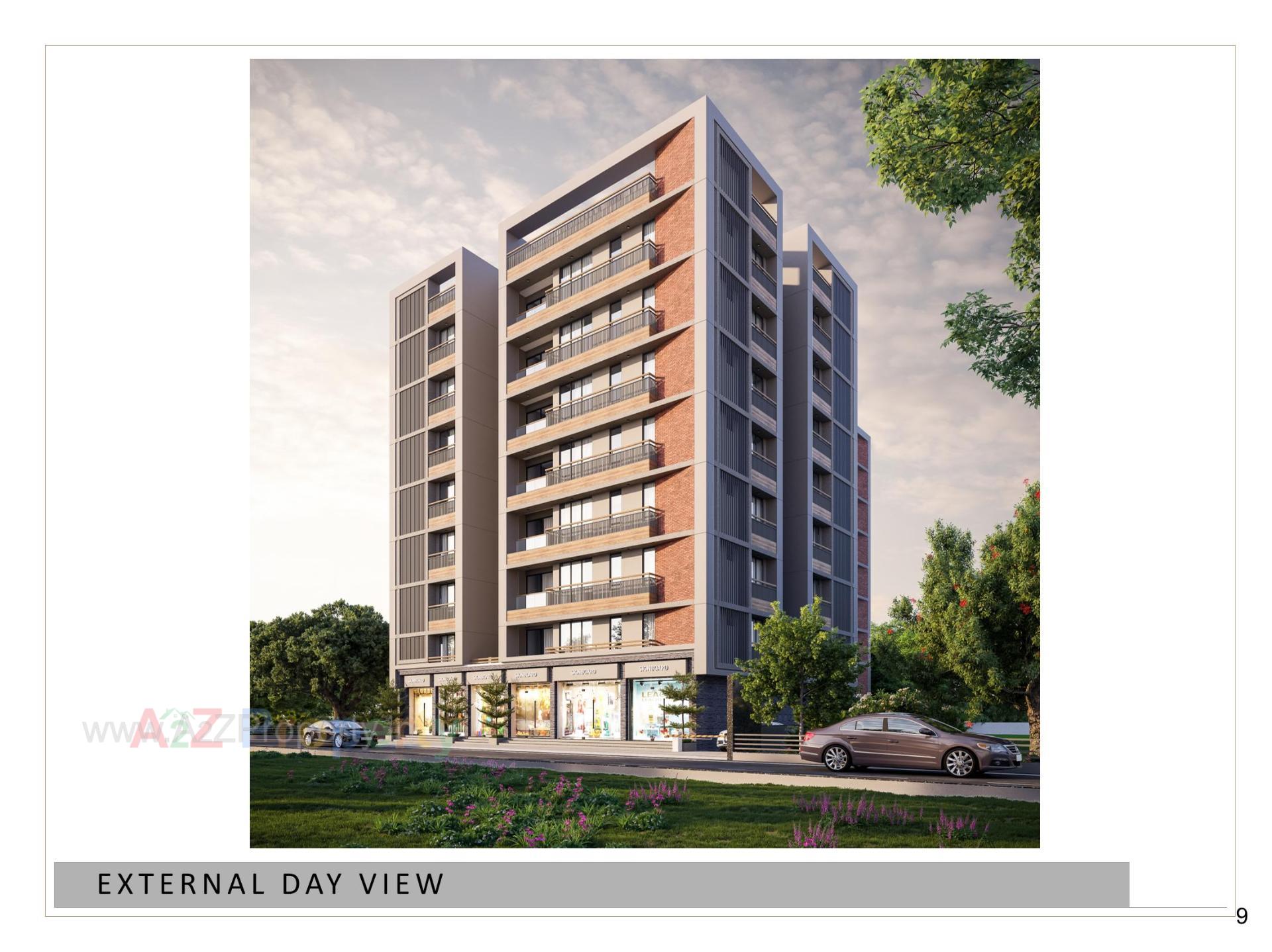 3D Elevation of real estate project Rudra Exotica located at Rajpur-hirpur, Ahmedabad, Gujarat