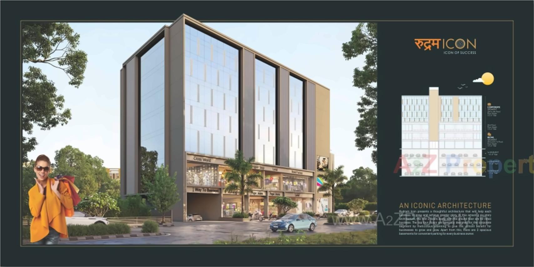 3D Elevation of real estate project Rudram Icon located at Gota, Ahmedabad, Gujarat