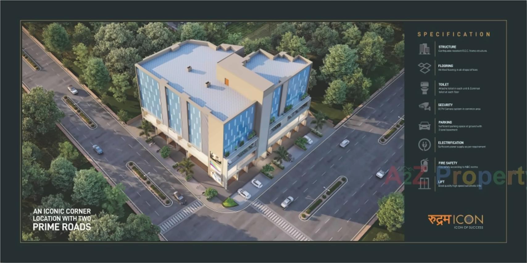 3D Elevation of real estate project Rudram Icon located at Gota, Ahmedabad, Gujarat