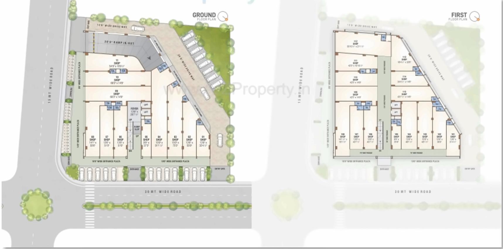 Layout of real estate project Rudram Icon located at Gota, Ahmedabad, Gujarat