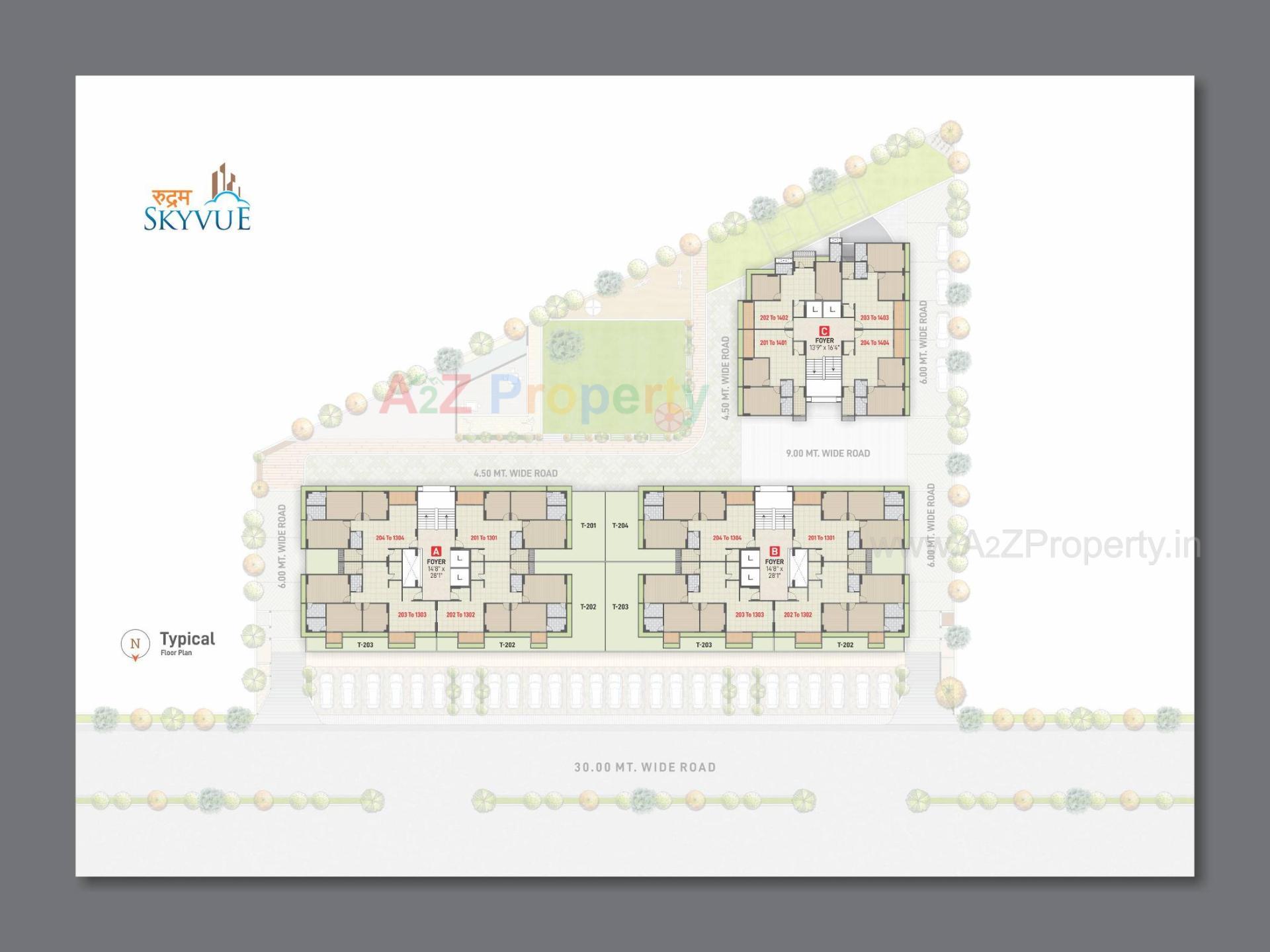 Layout of real estate project Rudram Skyvue located at Gota, Ahmedabad, Gujarat