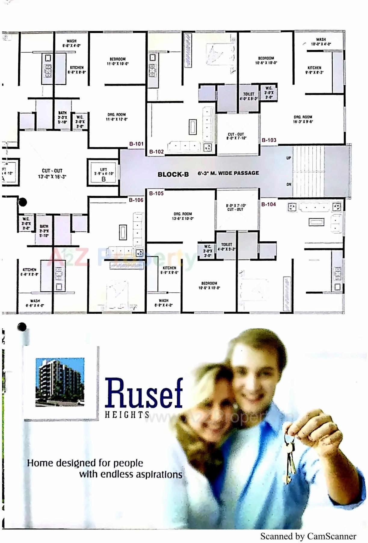 Layout of real estate project Rusef Heights located at Danilimda, Ahmedabad, Gujarat