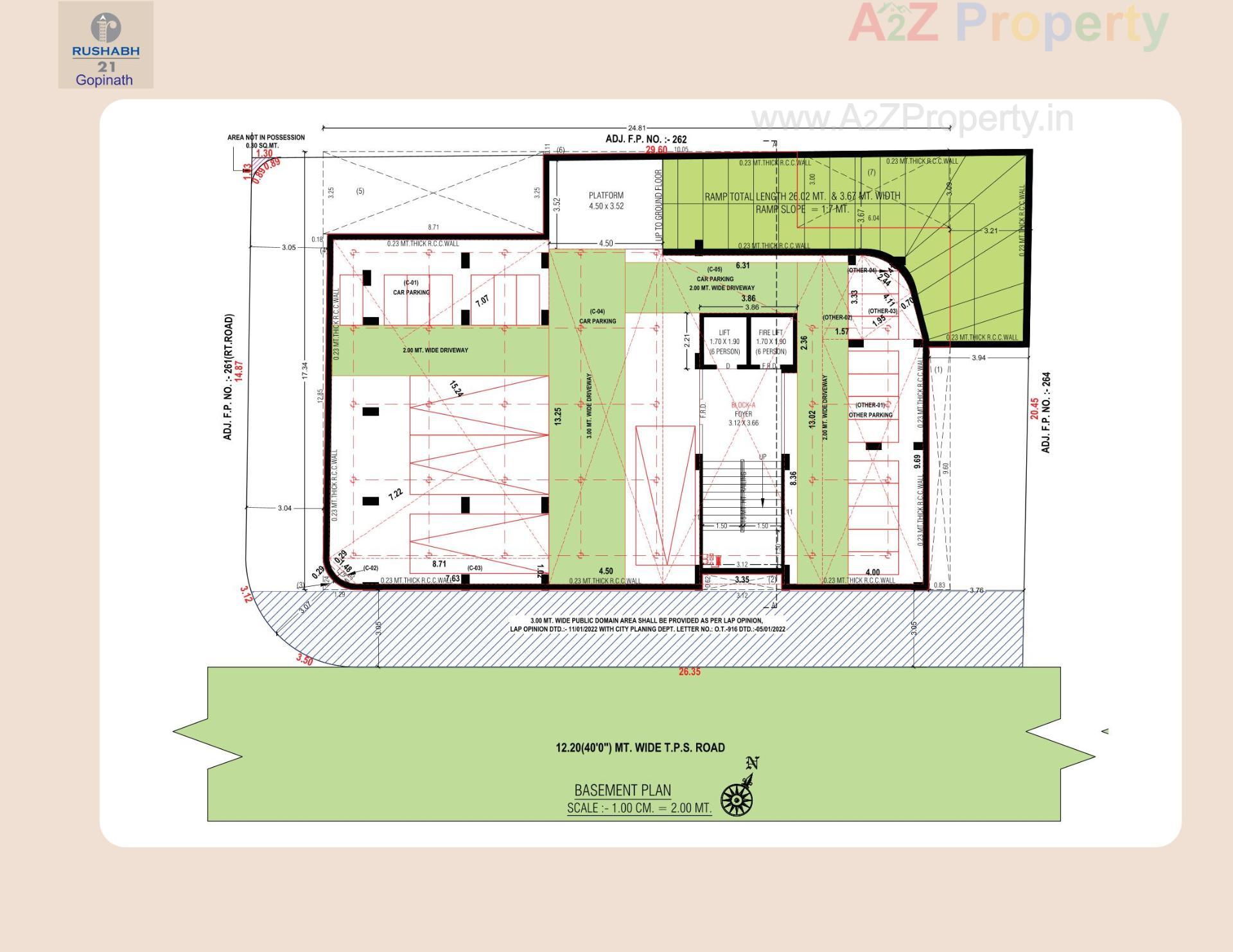 Layout of real estate project Rushabh 21 Gopinath located at Paldi, Ahmedabad, Gujarat