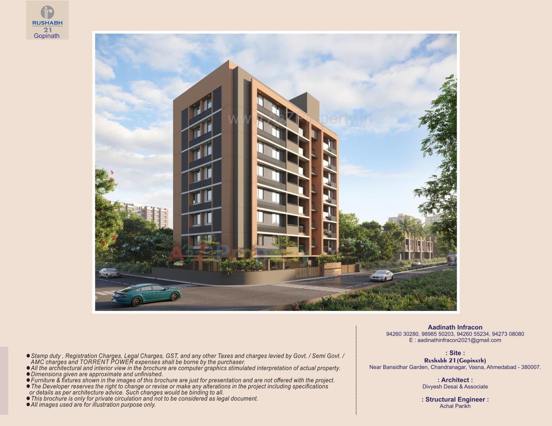 3D Elevation of real estate project Rushabh 21 Gopinath located at Paldi, Ahmedabad, Gujarat