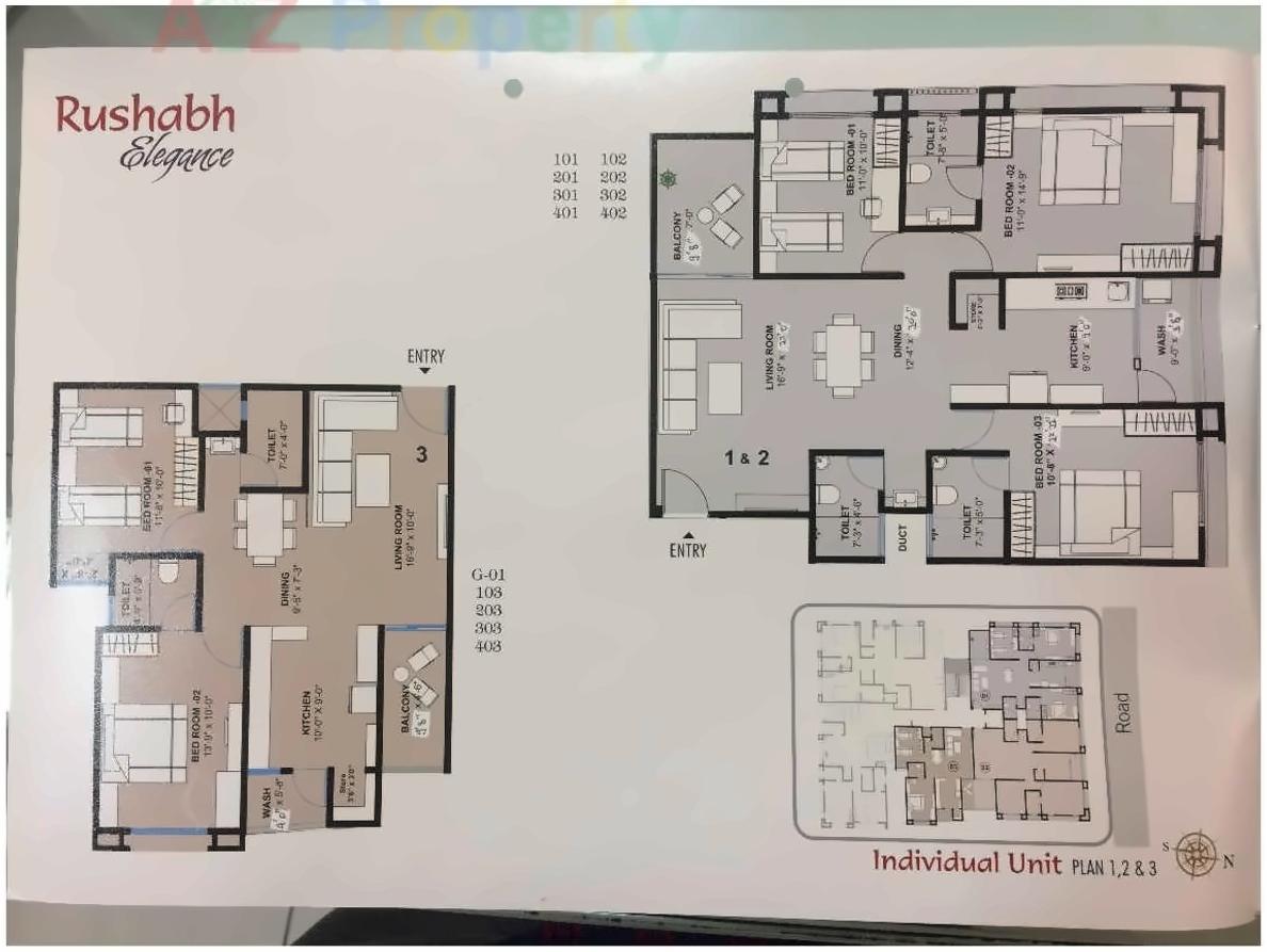 Layout of real estate project Rushabh Elegance located at City, Ahmedabad, Gujarat