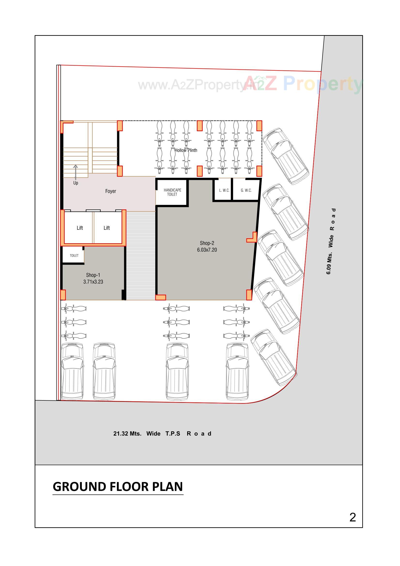 Layout of real estate project Rushikesh Apartment located at Rajpur, Ahmedabad, Gujarat