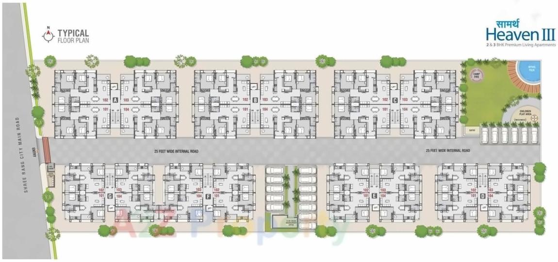 Layout of real estate project Saamarth Heaven located at City, Ahmedabad, Gujarat