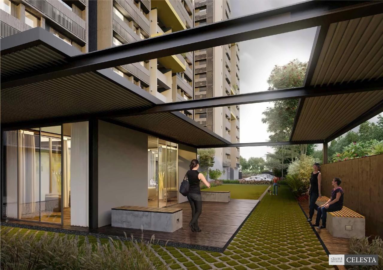 3D Elevation of real estate project Saanvi Nirman Celesta located at Ghuma, Ahmedabad, Gujarat
