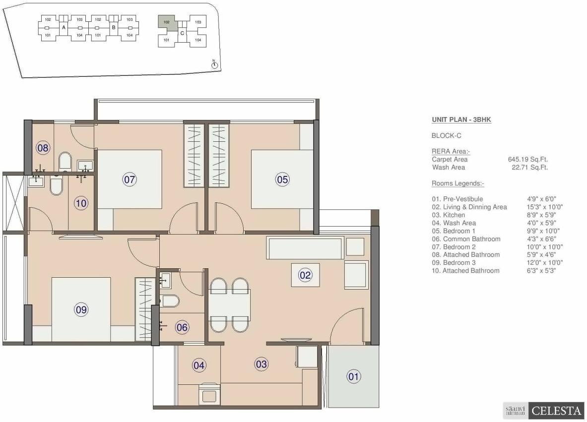Layout of real estate project Saanvi Nirman Celesta located at Ghuma, Ahmedabad, Gujarat