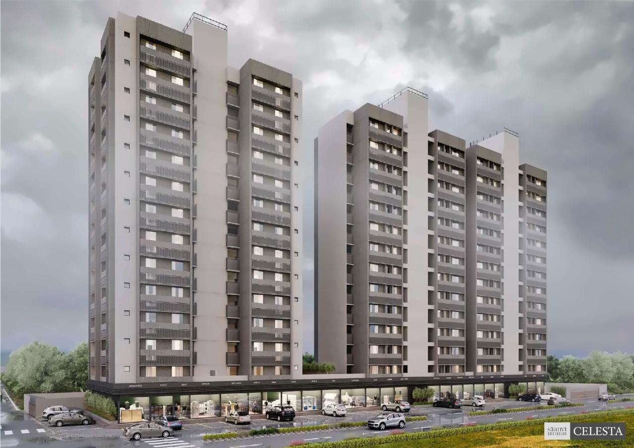 3D Elevation of real estate project Saanvi Nirman Celesta located at Ghuma, Ahmedabad, Gujarat