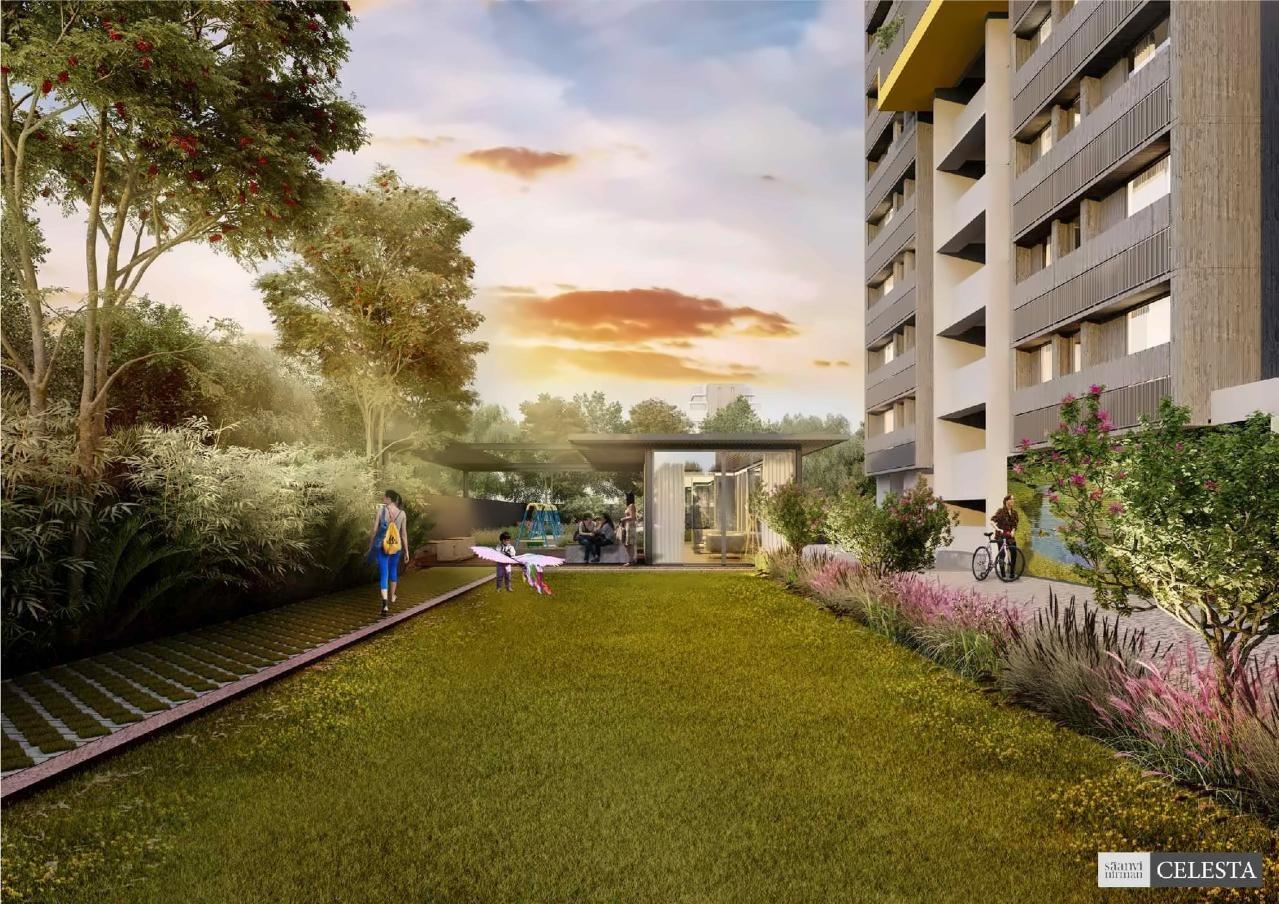 3D Elevation of real estate project Saanvi Nirman Celesta located at Ghuma, Ahmedabad, Gujarat