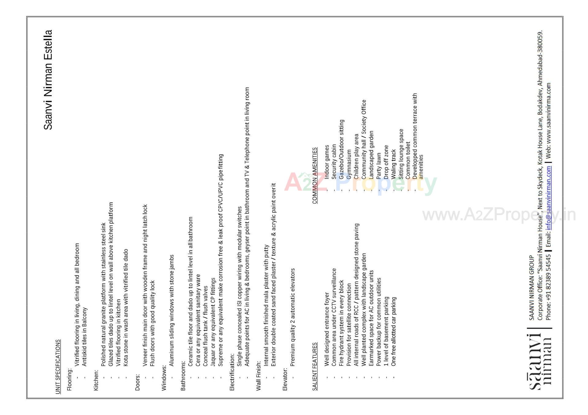  of real estate project Saanvi Nirman Estella located at Ghuma, Ahmedabad, Gujarat