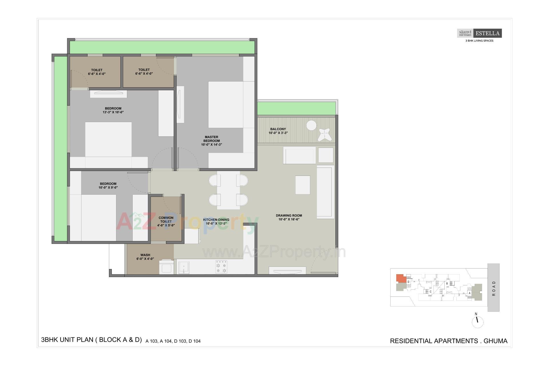 Layout of real estate project Saanvi Nirman Estella located at Ghuma, Ahmedabad, Gujarat