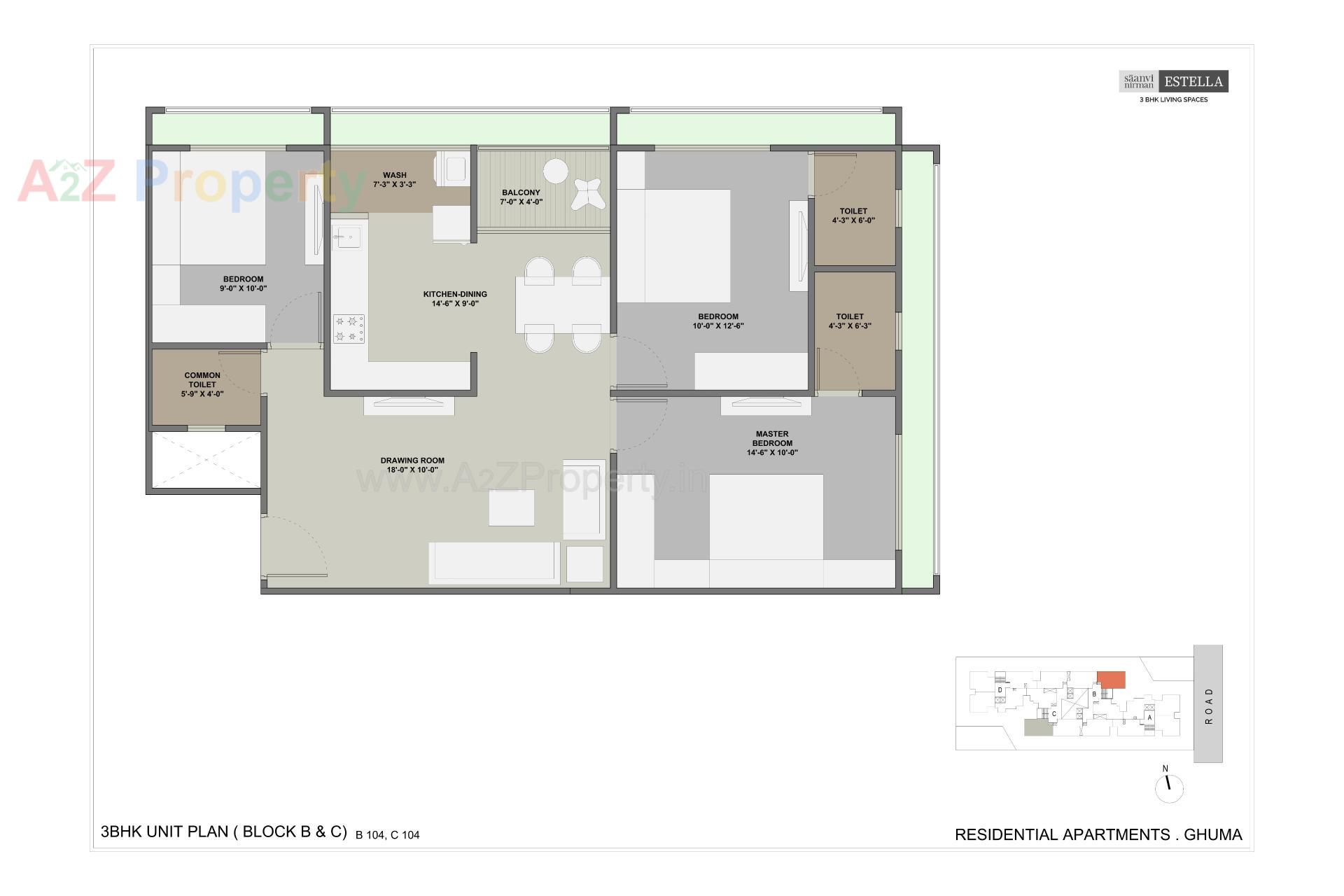 Layout of real estate project Saanvi Nirman Estella located at Ghuma, Ahmedabad, Gujarat