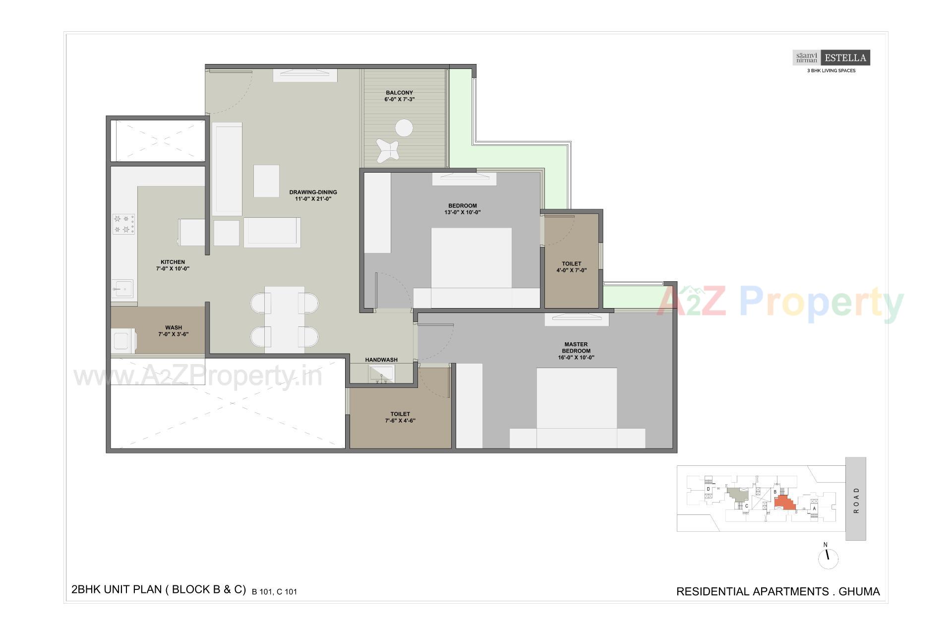 Layout of real estate project Saanvi Nirman Estella located at Ghuma, Ahmedabad, Gujarat