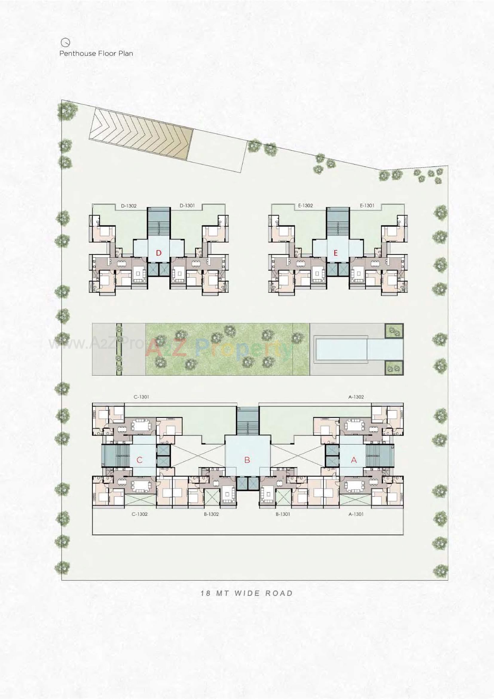 Layout of real estate project Saanvi Nirman Solace located at Bopal, Ahmedabad, Gujarat