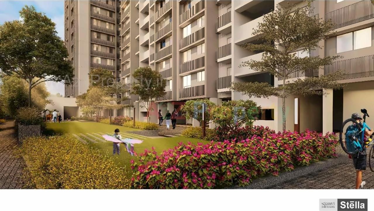 3D Elevation of real estate project Saanvi Nirman Stella located at Ghuma, Ahmedabad, Gujarat