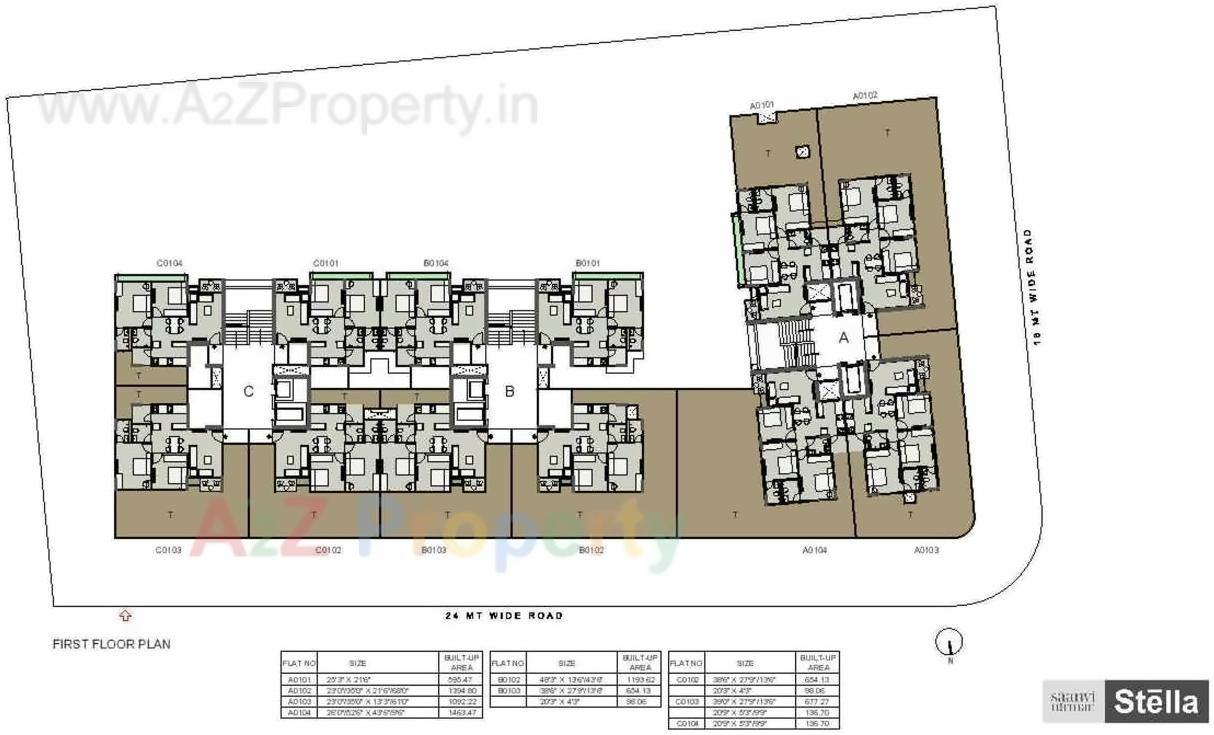 Layout of real estate project Saanvi Nirman Stella located at Ghuma, Ahmedabad, Gujarat