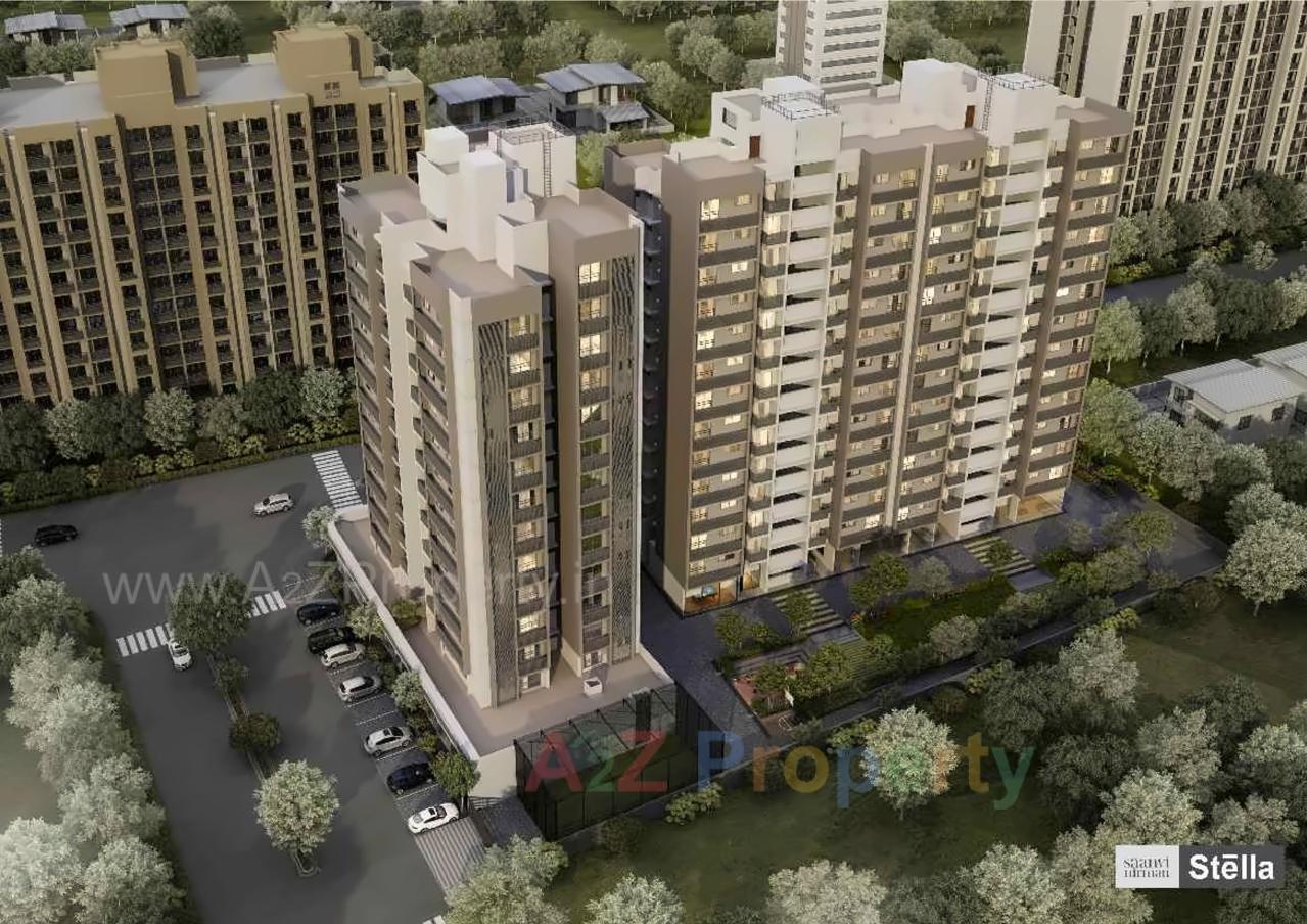 3D Elevation of real estate project Saanvi Nirman Stella located at Ghuma, Ahmedabad, Gujarat