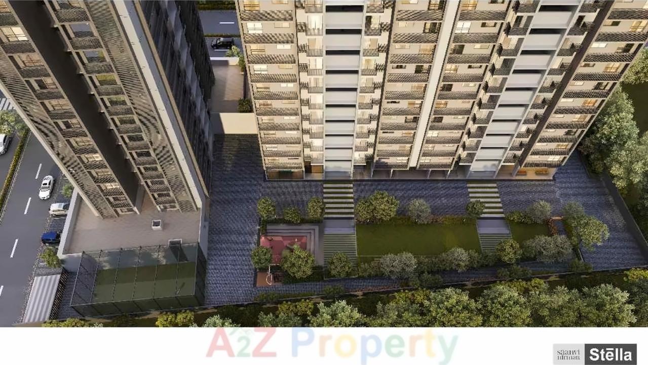 3D Elevation of real estate project Saanvi Nirman Stella located at Ghuma, Ahmedabad, Gujarat