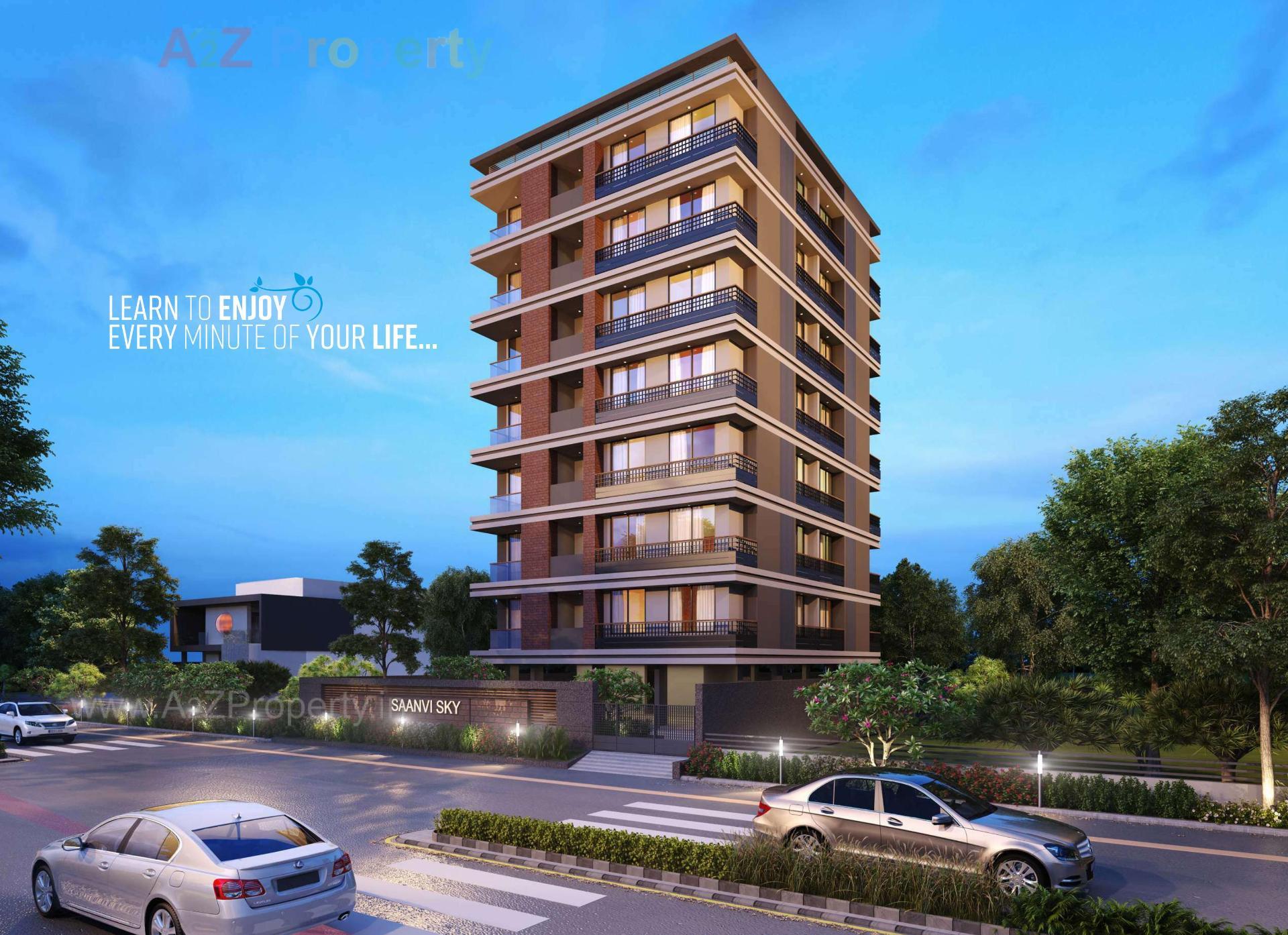 3D Elevation of real estate project Saanvi Sky located at Zundal, Ahmedabad, Gujarat