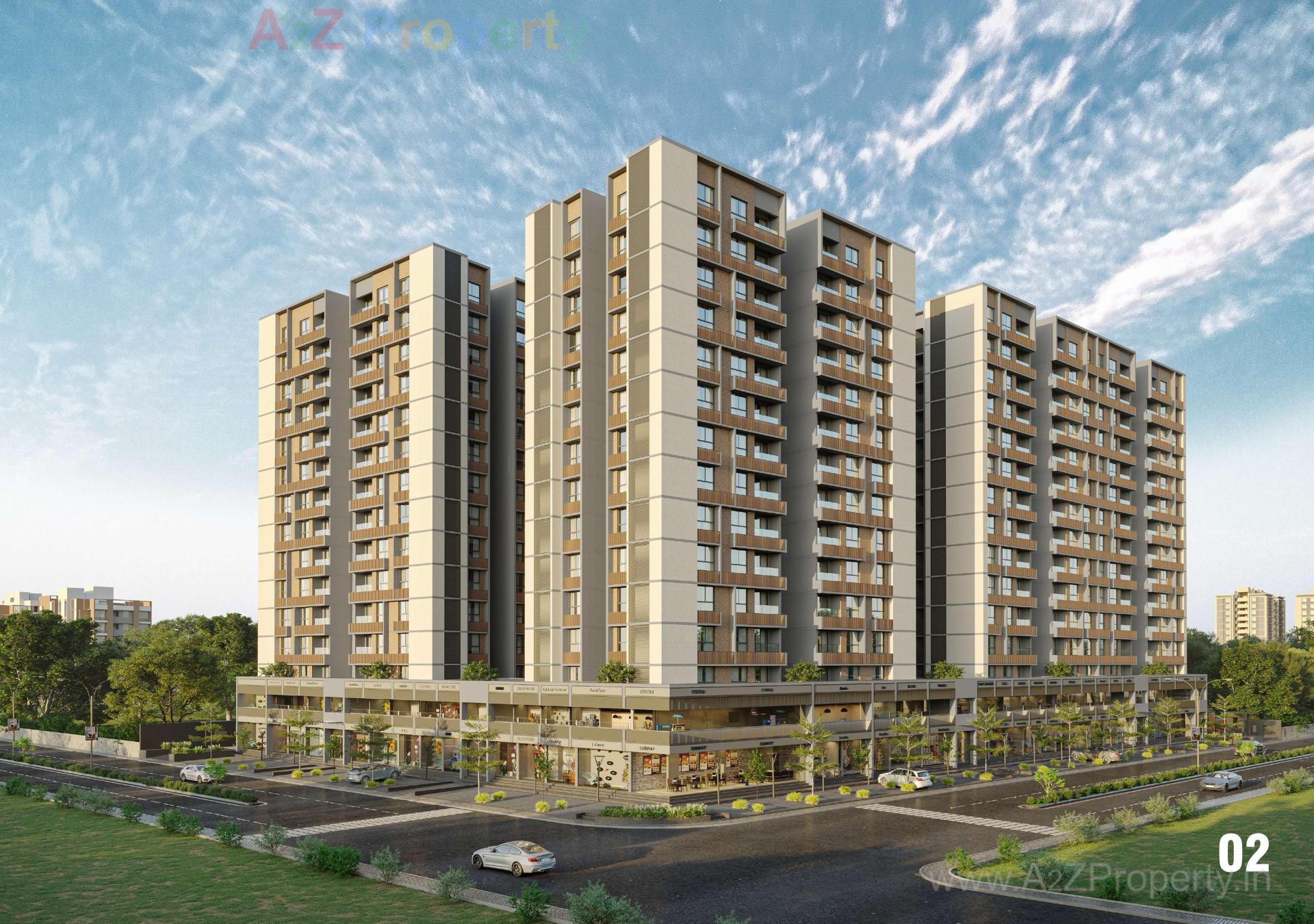 3D Elevation of real estate project Sacred Shivansh located at Shela, Ahmedabad, Gujarat