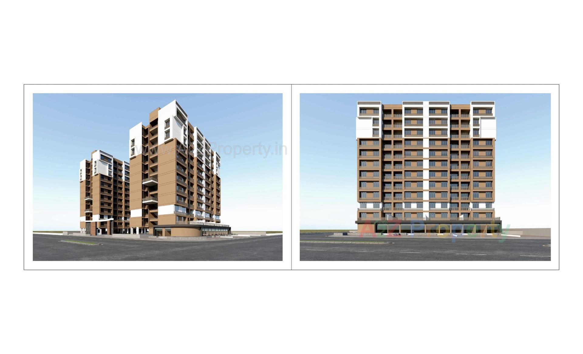 3D Elevation of real estate project Sadguru Air located at Vinzol, Ahmedabad, Gujarat