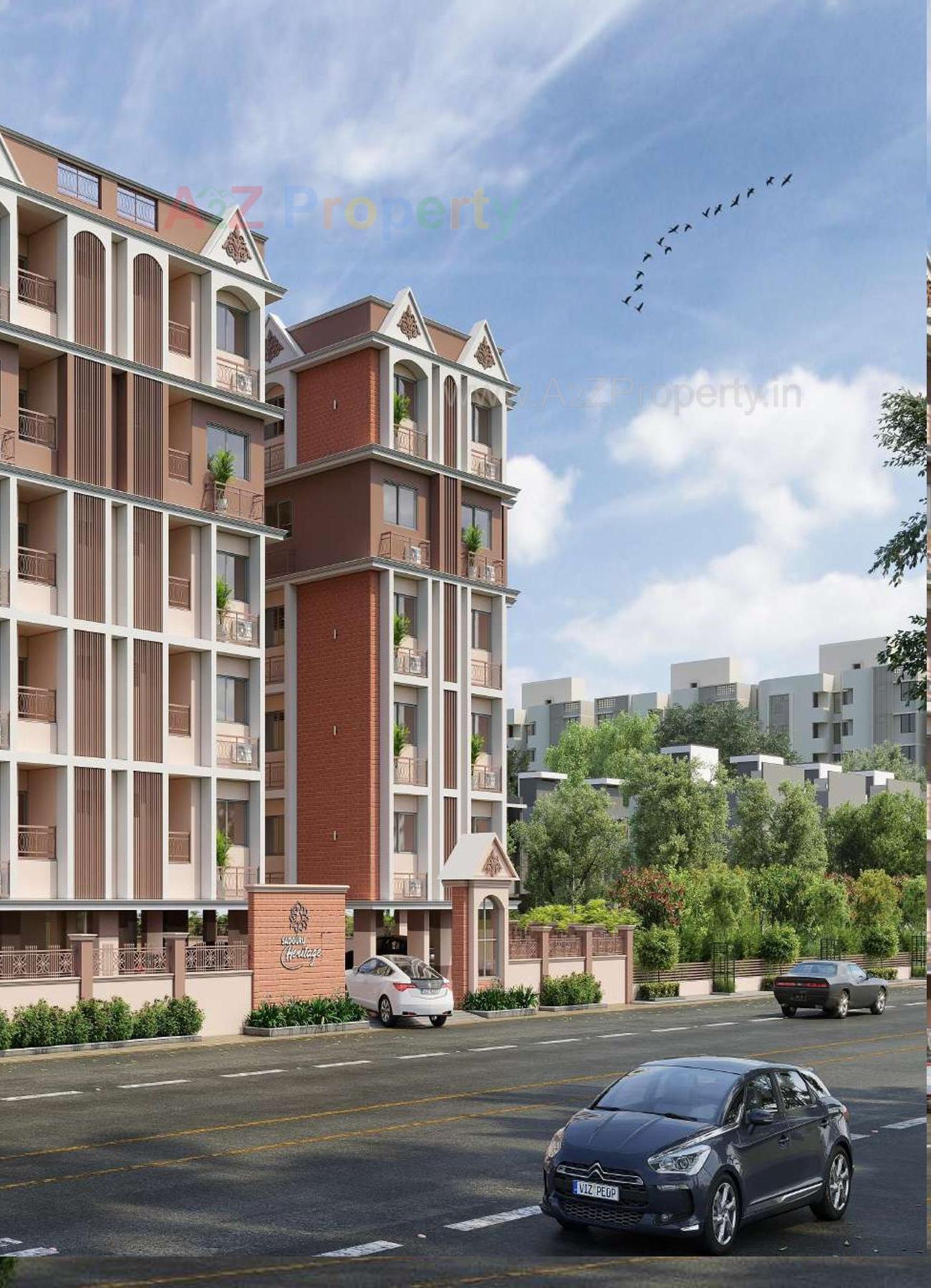 3D Elevation of real estate project Sadguru Heritage located at Vinzol, Ahmedabad, Gujarat