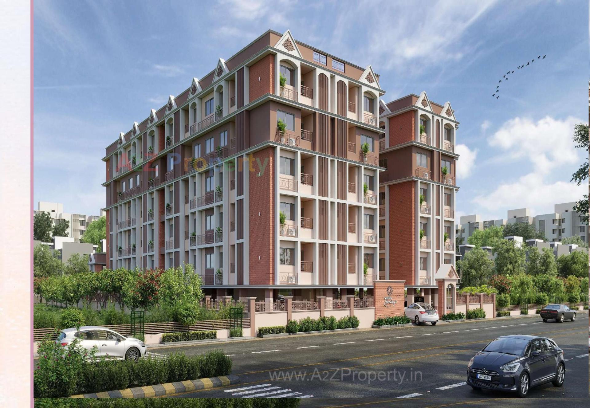 3D Elevation of real estate project Sadguru Heritage located at Vinzol, Ahmedabad, Gujarat
