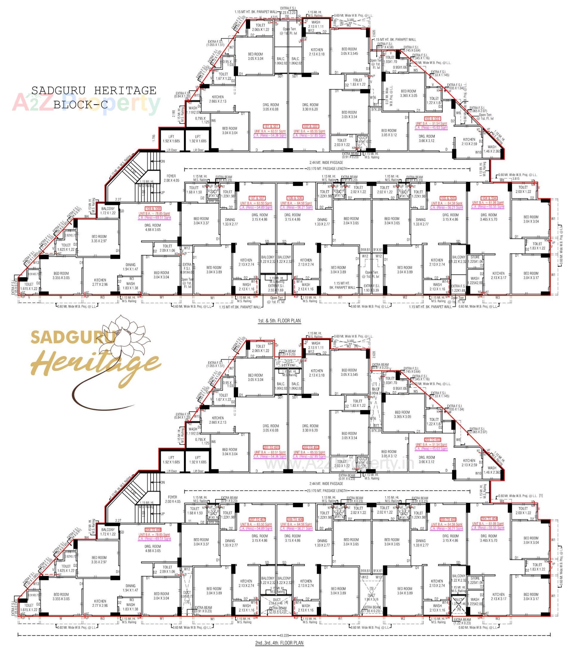 Layout of real estate project Sadguru Heritage located at Vinzol, Ahmedabad, Gujarat