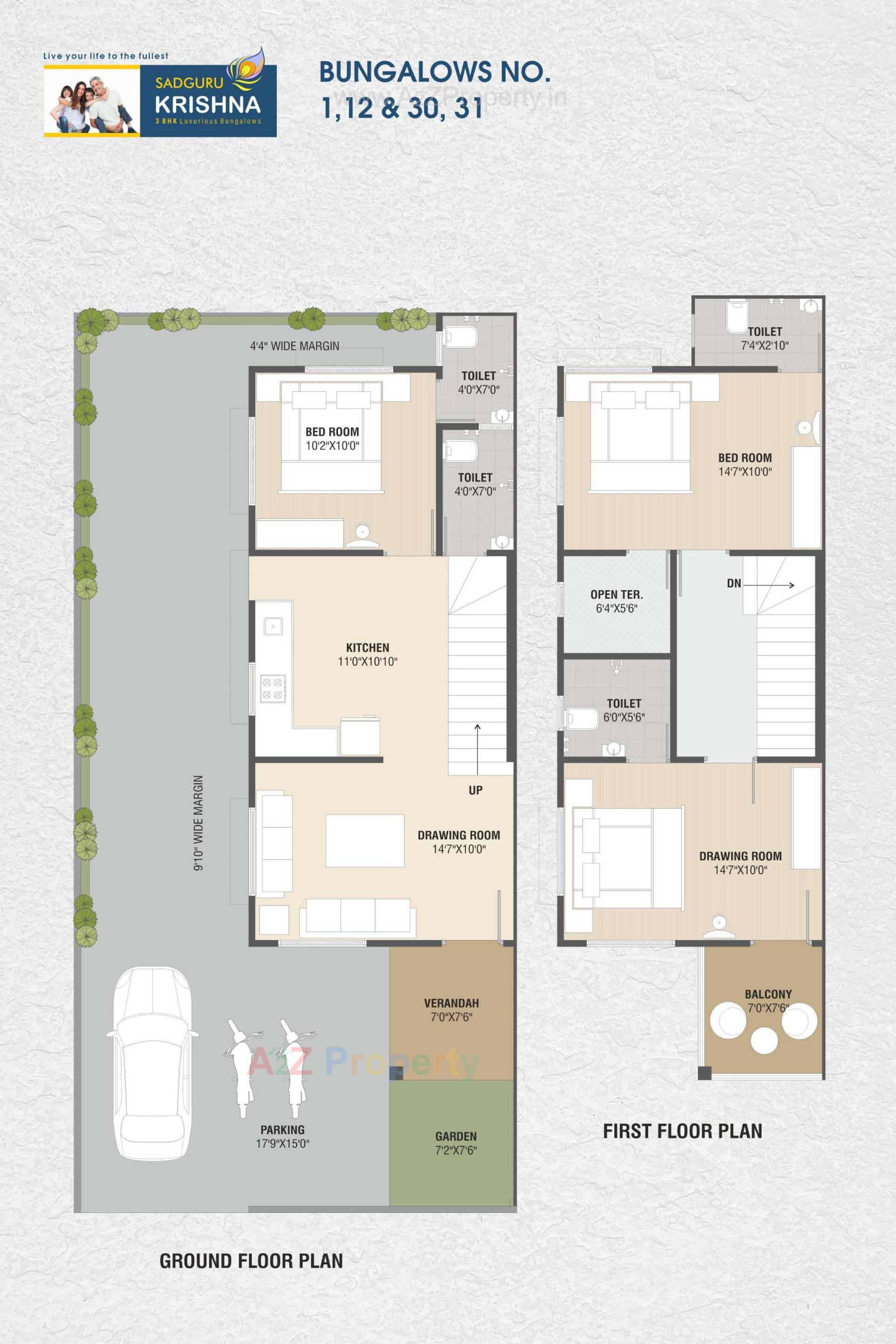 Layout of real estate project Sadguru Krishna Bunglows located at Hathijan, Ahmedabad, Gujarat