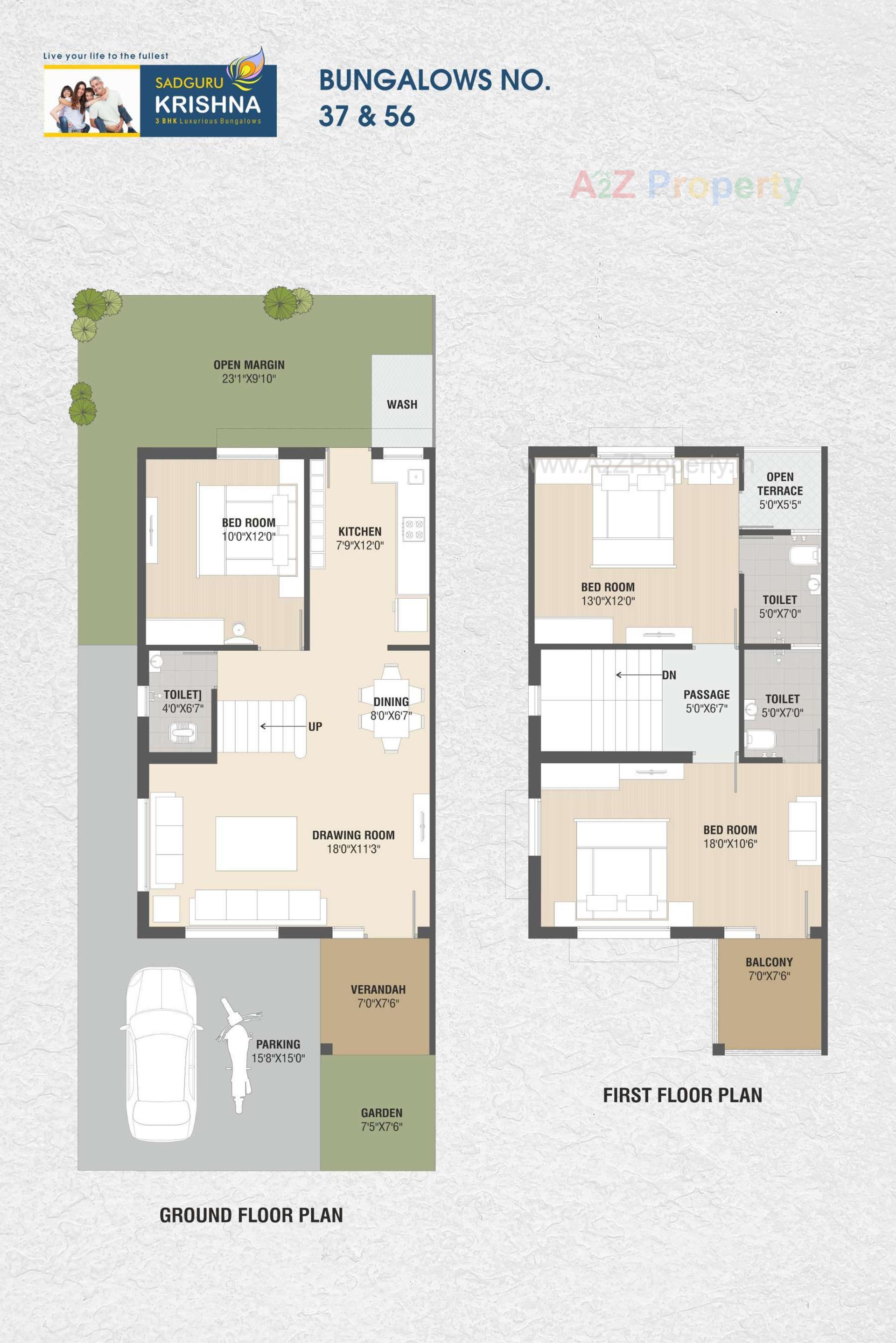 Layout of real estate project Sadguru Krishna Bunglows located at Hathijan, Ahmedabad, Gujarat